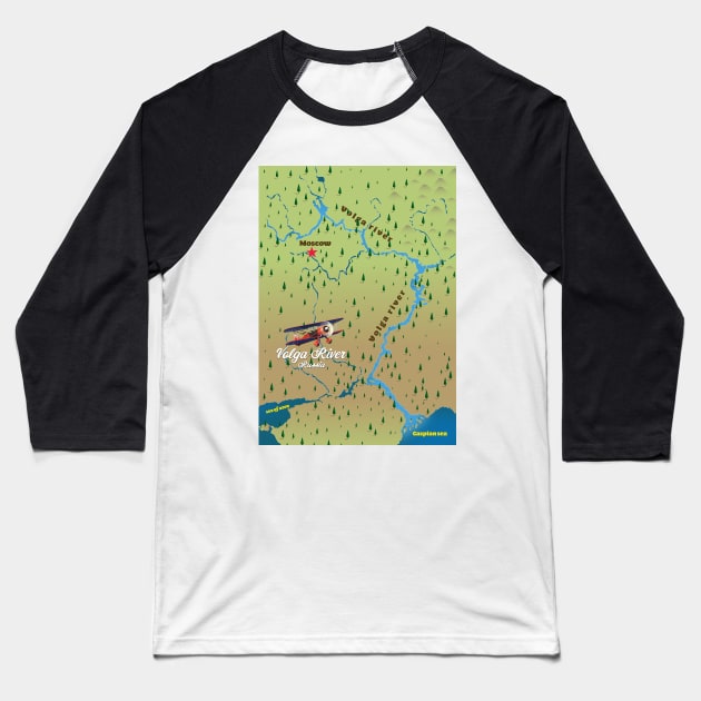 Volga River Russia Baseball T-Shirt by nickemporium1